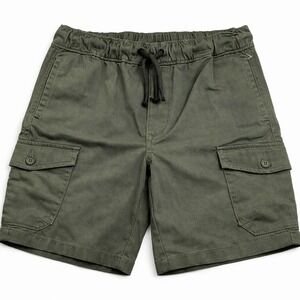 Treasure & Bond Cargo Shorts Kids S 7/8 Olive Green Pull On Elastic Waist